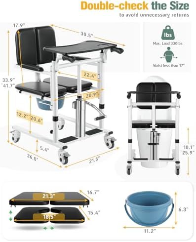 Four in one patient lift transfer chair — photo 5