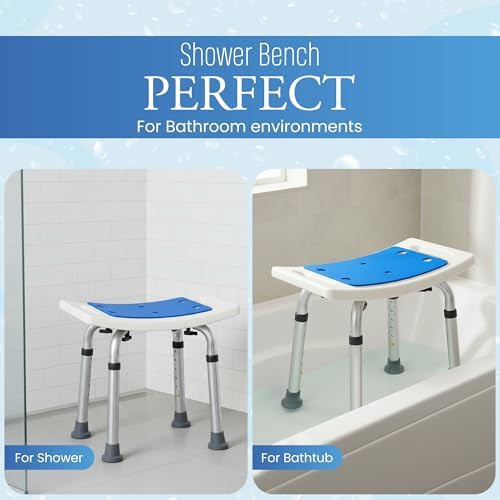 Aluminum shower bench with 350 lbs capacity — photo 5