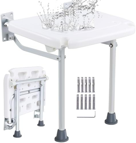 Wall Mounted Folding Shower Seat with PE Surface