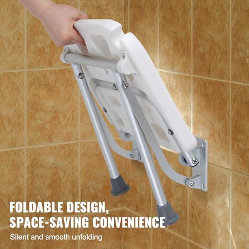 Wall Mounted Folding Shower Seat with PE Surface — photo 5