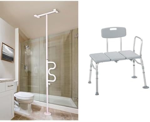 Tension Mounted Transfer Pole and Bathtub Bench