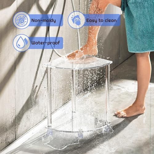 Clear acrylic corner shower stool — photo 5