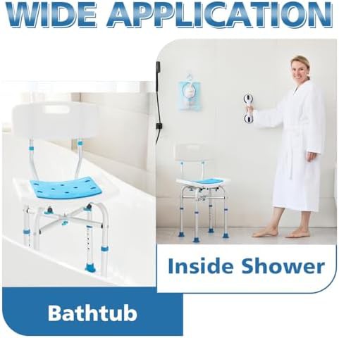 Heavy duty shower chair with backrest — photo 3