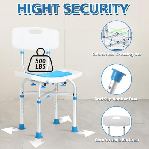 Heavy duty shower chair with backrest — photo 4