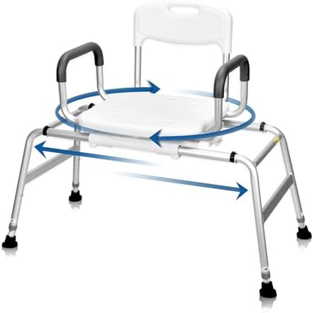 Sliding transfer bench with swivel seat