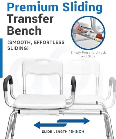 Sliding transfer bench with swivel seat — photo 3