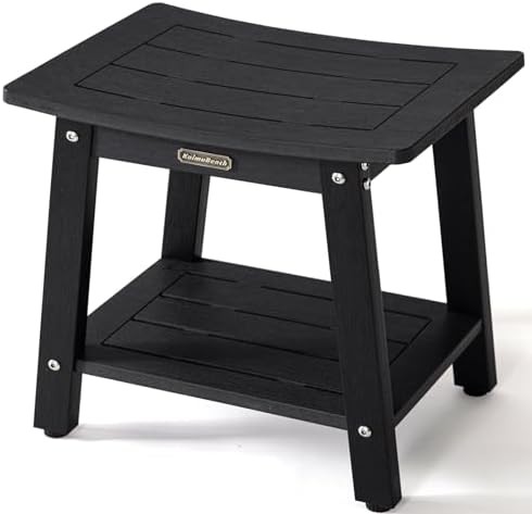 Black poly lumber bath chair seat