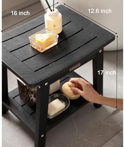 Black poly lumber bath chair seat — photo 3