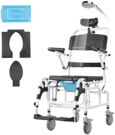 Rolling Shower Wheelchair with Locking Brakes