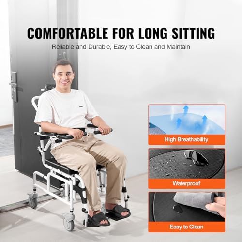 Rolling Shower Wheelchair with Locking Brakes — photo 4