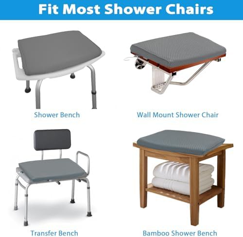 Gray mesh padded shower seat cushion — photo 4