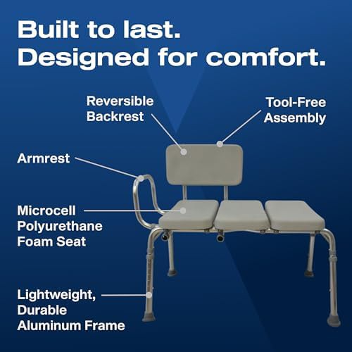 Padded height adjustable transfer bench — photo 4