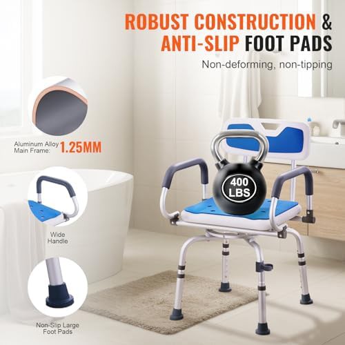 Rotating Shower Chair with Pivoting Arms — photo 4