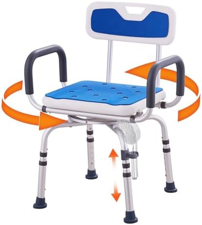 Swivel Shower Chair with Backrest and Arms