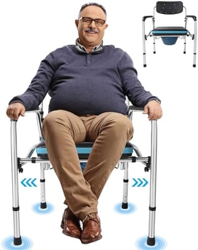 Extra wide bedside commode and shower chair