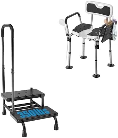 U-shape chair with handle step stool