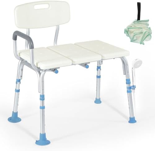 Tub transfer bench with backrest 400 lb