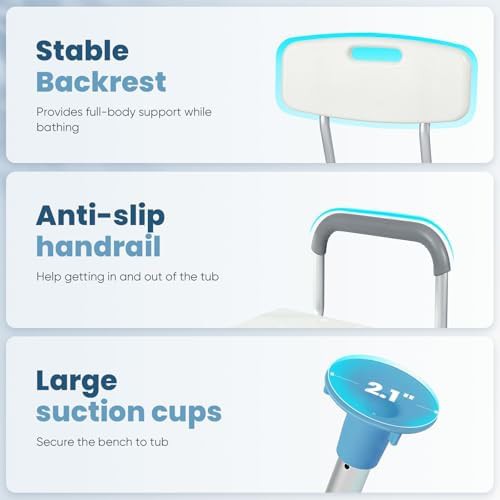 Tub transfer bench with backrest 400 lb — photo 4