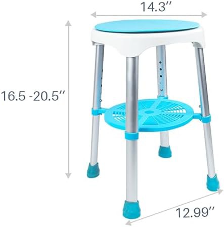 Blue swivel seat shower stool — photo 3