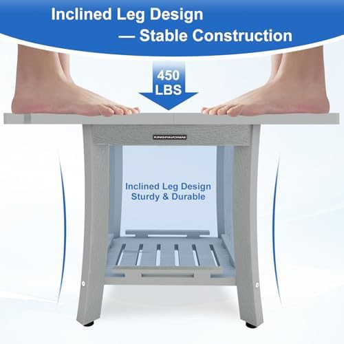 Grey HDPS bench for inside shower — photo 4