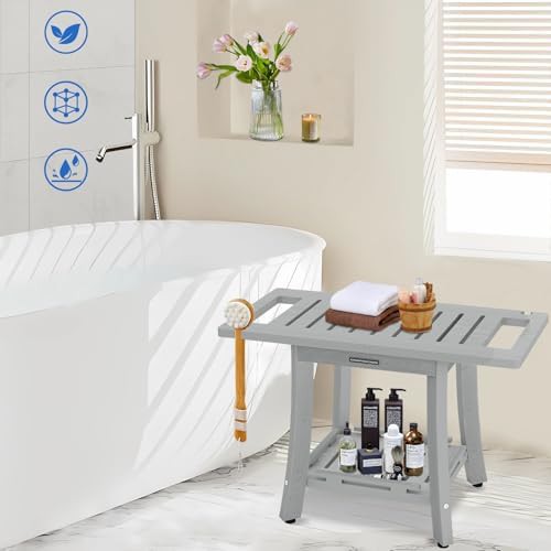 Grey HDPS bench for inside shower — photo 5