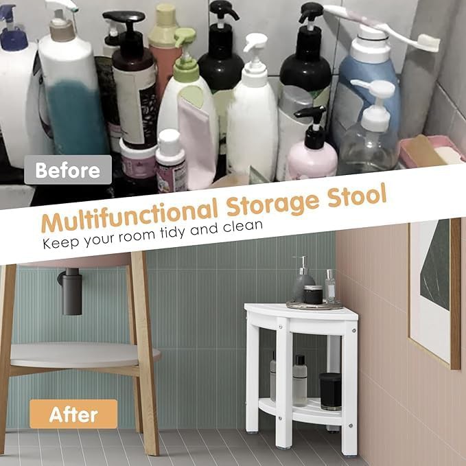 Corner HDPE spa bench with shelf — photo 4