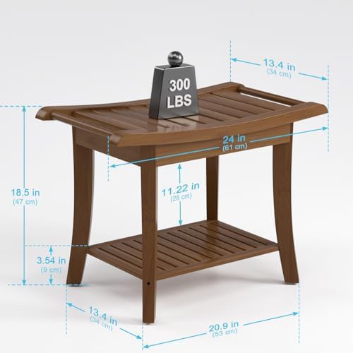 Bamboo shower seat and corner stool pair — photo 3