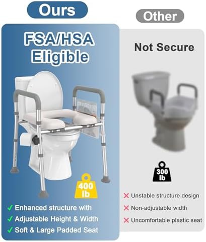 Raised toilet seat and shower chair combo — photo 4