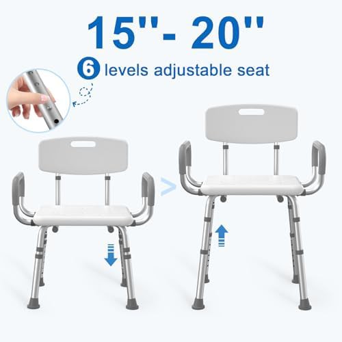 Heavy duty shower seat with padded arms — photo 4