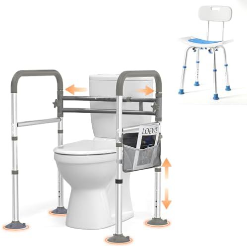 Shower chair with back and rails