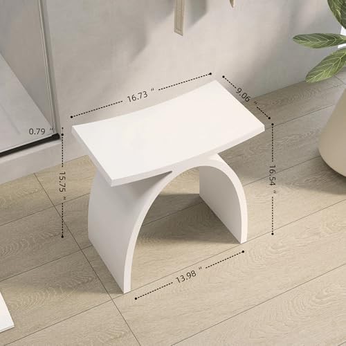 Waterproof Stone Resin Shower Stool — photo 2