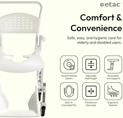 Rolling shower commode chair with wheels — photo 2