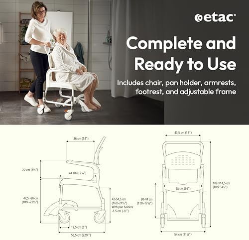 Rolling shower commode chair with wheels — photo 3