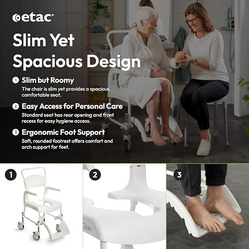 Rolling shower commode chair with wheels — photo 5