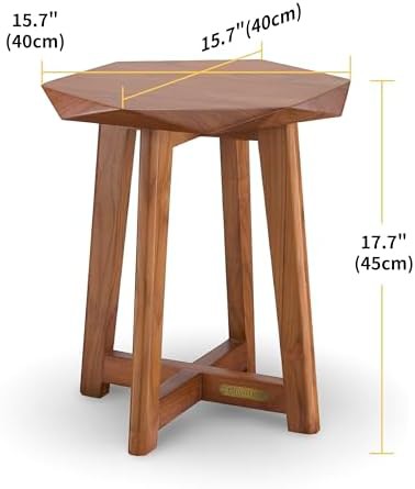 Fully assembled teak wood shower stool — photo 3