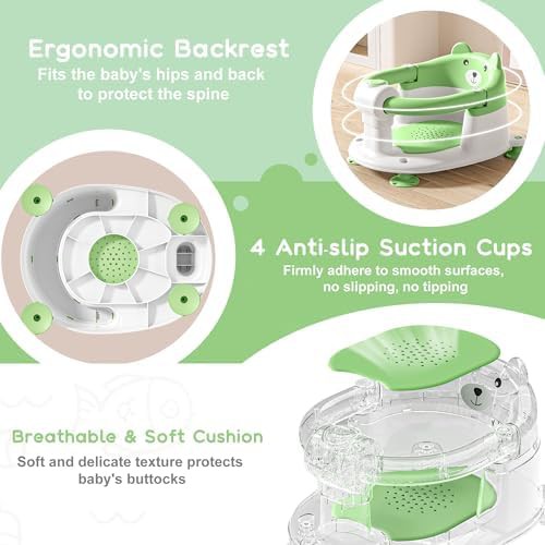 Green Baby Bath Seat with Suction Cups — photo 4