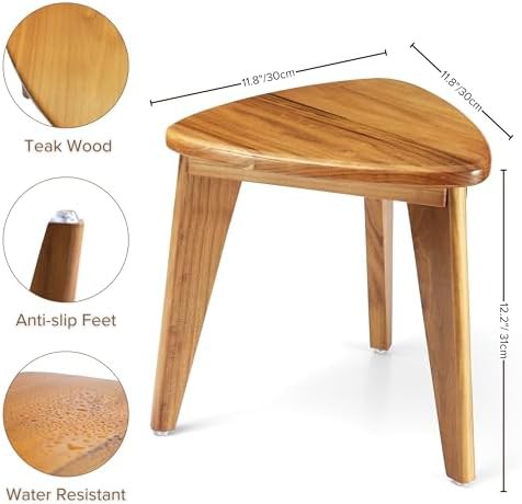 Teak wood foot rest stool — photo 3