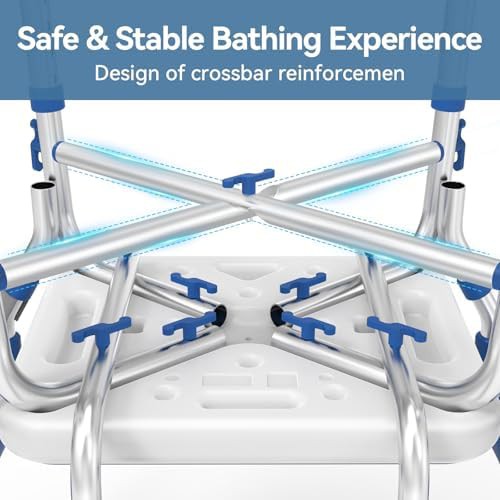 Reinforced crossing bar shower chair 500 lbs — photo 3