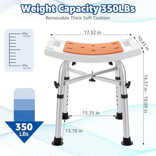 Padded bath stool with 350 pound capacity — photo 4
