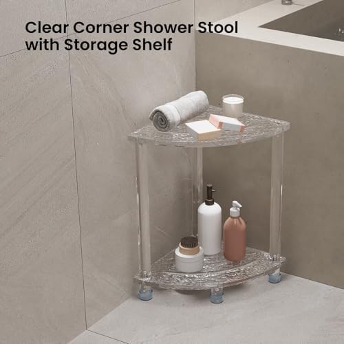 Clear Acrylic Textured Corner Stool — photo 5