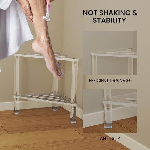 Acrylic corner stool with water ripple texture — photo 4