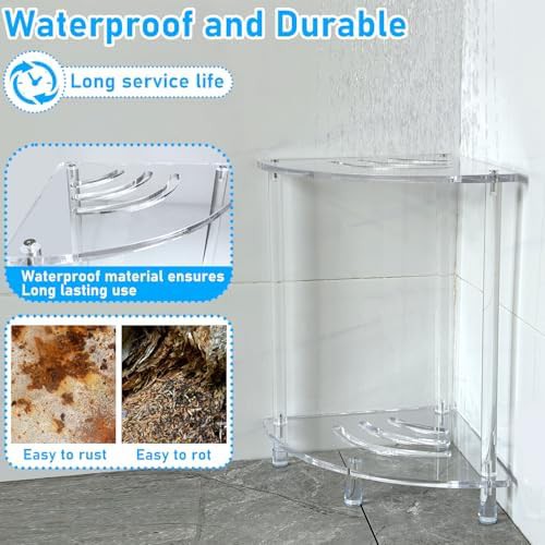 Clear acrylic corner shower bench — photo 4