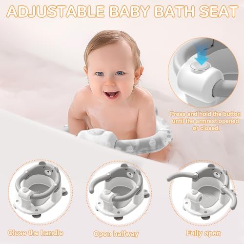 Gray Baby Bath Seat with Suction Cups — photo 5