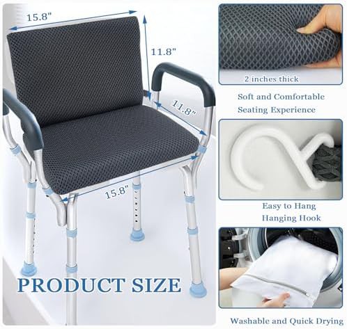 Soft mesh shower seat and backrest pads — photo 4
