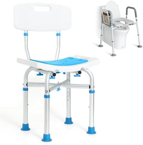 Heavy duty shower chair with backrest support