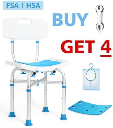 Heavy duty shower chair with backrest support — photo 4