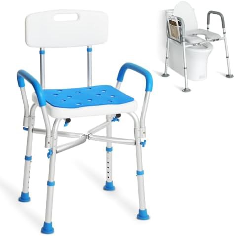 Heavy duty shower chair with padded arms