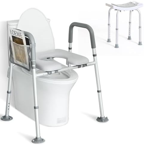 Bathroom safety bundle with elevated toilet seat