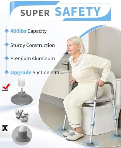 Bathroom safety bundle with elevated toilet seat — photo 4