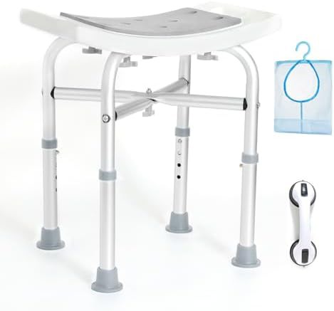 Grey heavy duty shower chair with padded seat — photo 3